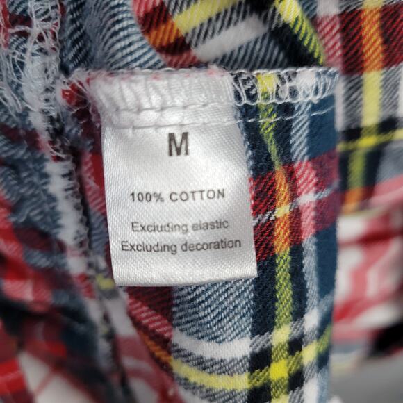 The 1 For U Plaid Flannel Lace Trim Ruffle Hem Nightgown sz M red multi classic - Picture 7 of 9